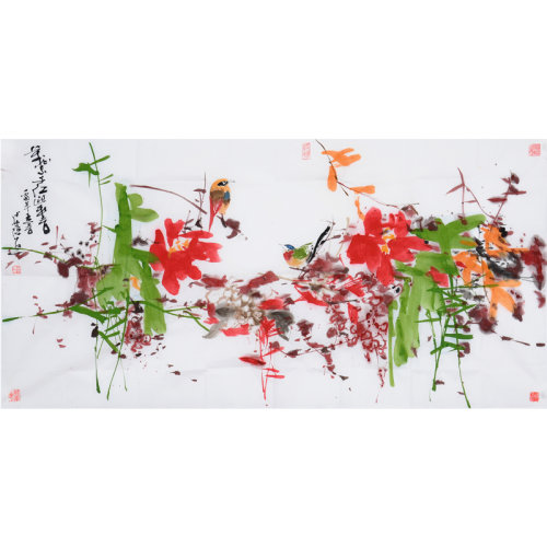 卢金德《万紫千红迎春日》新水墨 写意花鸟