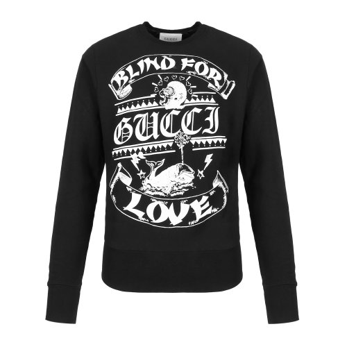 【gucci古驰 男卫衣】 gucci/古驰男士圆领印花卫衣476024 xh【正品