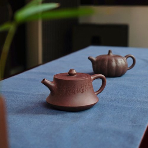 yuchengyao茶具/玉成窑墨宝紫砂瓜娄壶柱础壶套组[hs108]