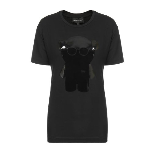 armani/安普里奥阿玛尼 黑色 女士manga bear短袖t恤【小熊系列】 3g2