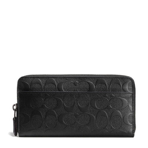 coach/蔻驰 男士黑色牛皮长款钱包