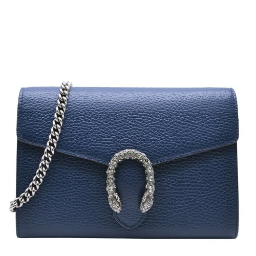 gucci/古驰ggdionysus系列女士深蓝色牛皮斜拷包/单肩包/晚宴包401231