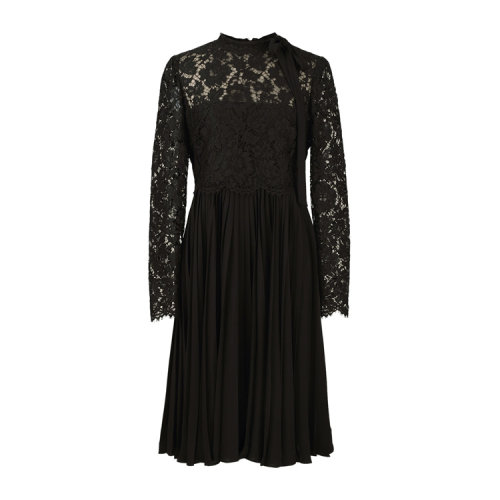 valentino(华伦天奴)女士蕾丝黑色连衣裙