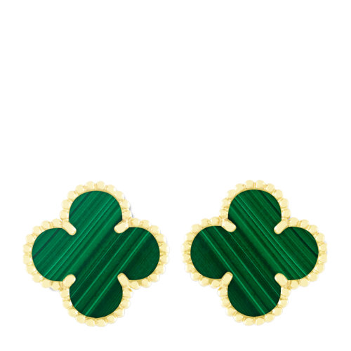 van cleef & arpels/梵克雅宝 新款女士绿色四叶草alhambra系列耳环
