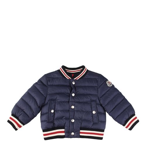 蒙克莱/moncler kids 19年春夏 男童 蒙口 条纹 横纹 logo 蓝色 婴幼