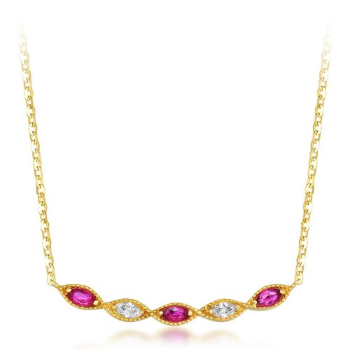 daisy fellowes/黛西法罗 梦幻迷情系列 女士18k金甜蜜微笑彩宝项链