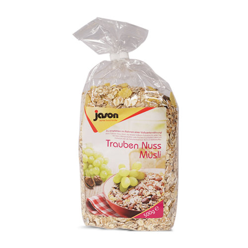 捷森德国进口麦片水果谷物早餐营养健康多口味麦片 葡萄干果仁500g