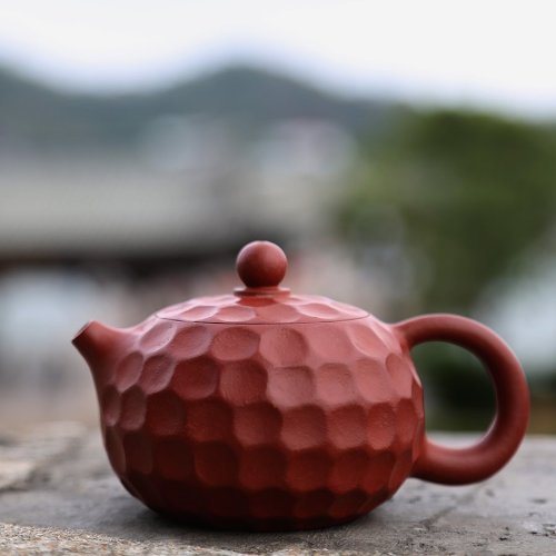 mingdeyuan/明德园 水立方 紫砂壶 全手工朱泥手拉壶 容量140cc 钟贵