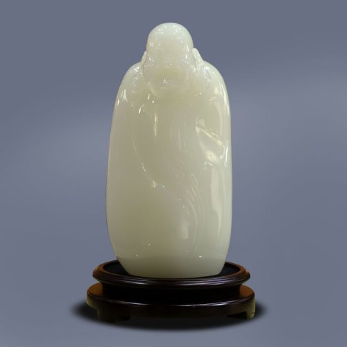 sky-word/天下玉家 原石弥勒摆件 碳酸盐玉附鉴定证书