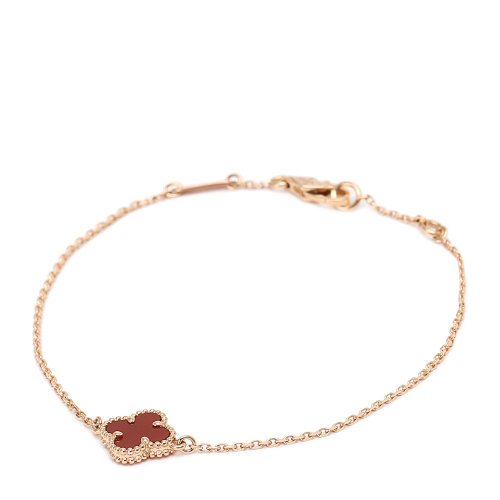 van cleef & arpels(梵克雅宝) 18k金小号红玉髓四叶草手链