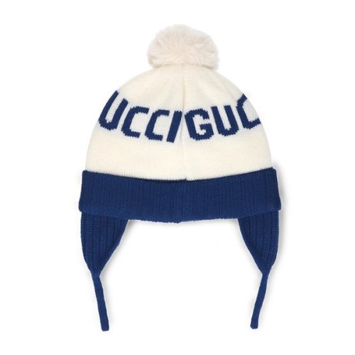 【gucci古驰 儿童帽子】gucci(古驰) 蓝/白色针织男童护耳帽 s/46
