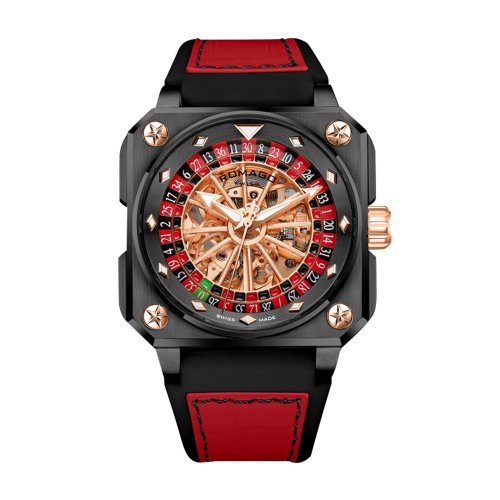 romago/雷米格 轮盘系列自动机械腕表 rm085-0557pl-bk-6