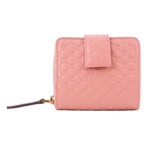 gucci/古驰女包女士青年双g纹短款按扣零钱包449395bmj1g5806奶粉色