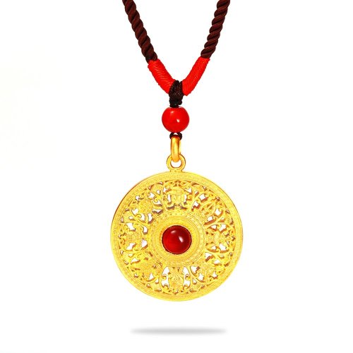 xinyu/信语首饰古法黄金男女通用足金999吉祥八宝吊坠xyskgfdz007