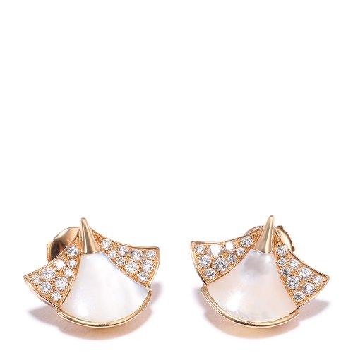 bvlgari(宝格丽) divas dream系列18k金白贝母镶钻耳钉ch