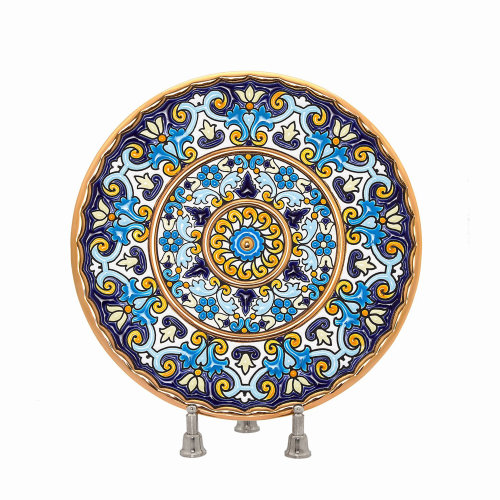 cearco家居装饰摆件陶瓷西班牙进口手工制作青花图案装饰挂盘