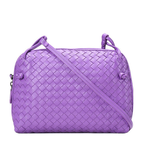 bottega veneta(葆蝶家) 紫色皮质编织斜挎包