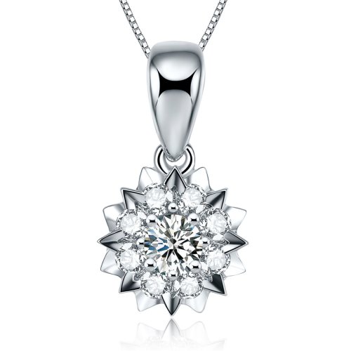 cruine/珂瑞妮1克拉效果18k金钻石吊坠-莲花