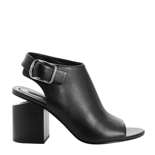 alexanderwang亚历山大王牛皮搭扣女士黑色高跟凉鞋高跟鞋女鞋瑕疵