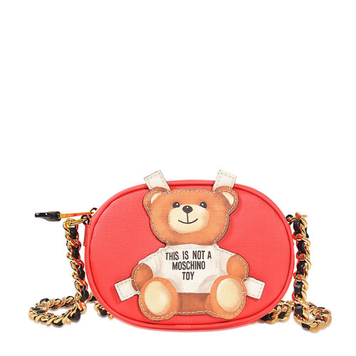 斜挎包】【17春夏】moschino/莫斯奇诺 女士 经典小熊图案设计 斜挎包