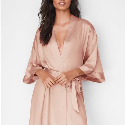 victorias secret/维多利亚的秘密 女士春夏新款绸缎质感睡袍 dc-373