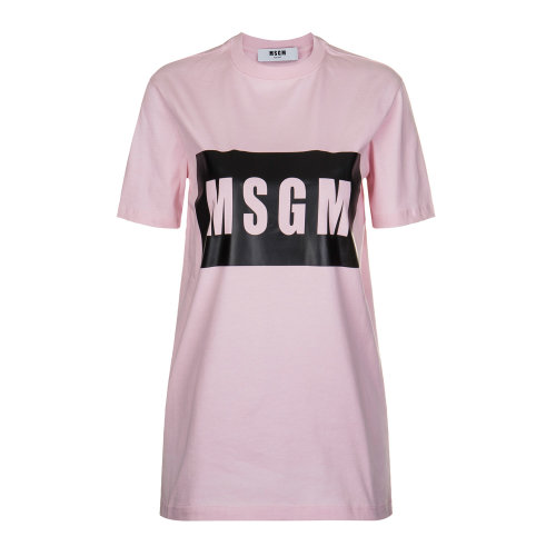 msgm/msgm logo图案粉红女士短袖t恤 2441mdm95-184299-11