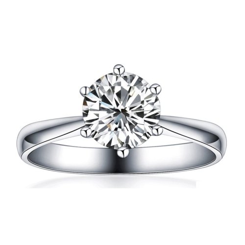 gzuan/古钻 定制 50分经典皇冠六爪钻石女戒 结婚戒指(可刻字 刻字请