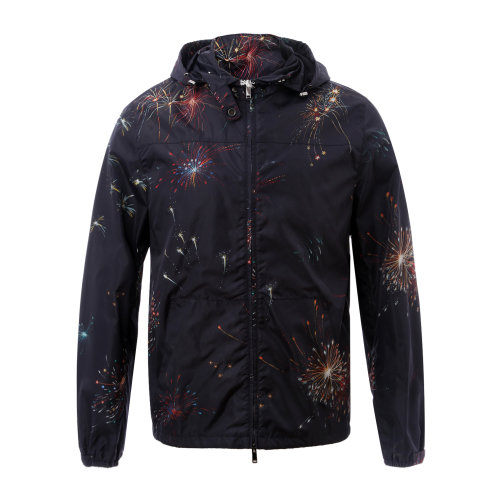 valentino/华伦天奴 男士夹克 连帽烟花印花深蓝色男士夹克【18新品】