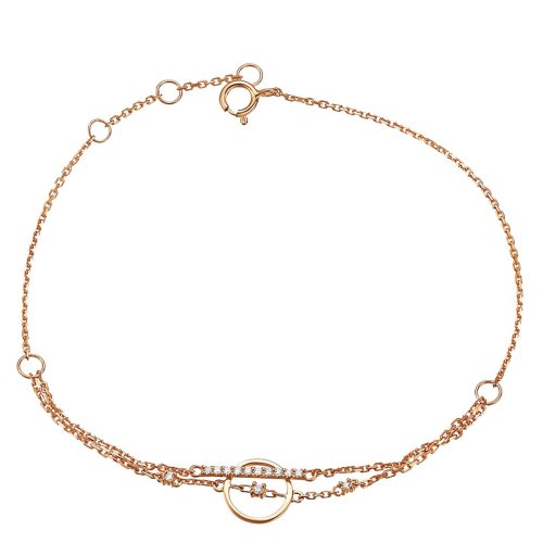 fellowes/黛西法罗 18k金镶钻石简约时尚城市剪影手链 女士腕饰