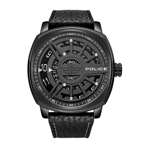 police/警察 男士时尚方形手表多功能石英表复古手表 pl.15239