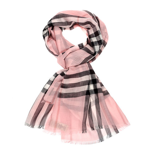 burberry/博柏利 中性羊毛真丝流苏围巾4001363 粉色