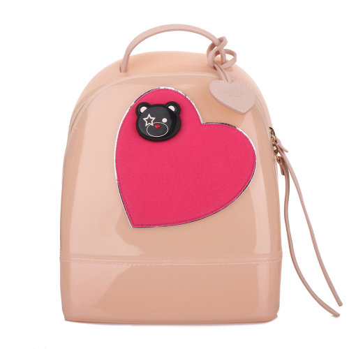 furla/芙拉女士pvc爱心魔术贴小熊印花果冻中号双肩包 背包bir4 gmp