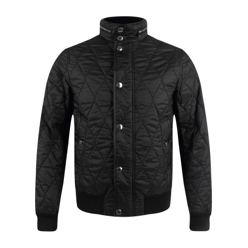 burberry/博柏利 2017秋冬新款时尚休闲黑色菱形格男士夹棉夹克外套