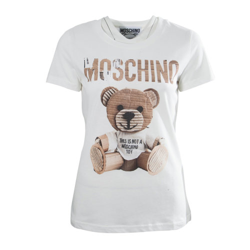 moschino/莫斯奇诺 女士白色纯棉小熊短袖t恤 v070354401001