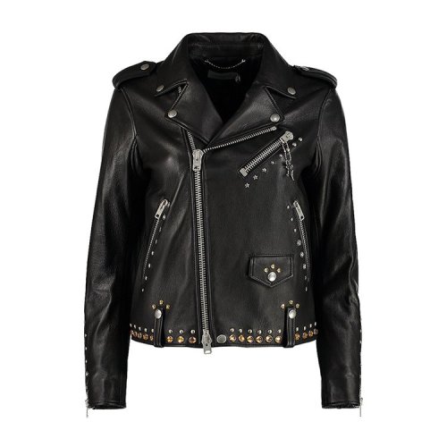 蔻驰/coach 17年秋冬 女士 修身 短款 黑色 女士皮衣 23128_black