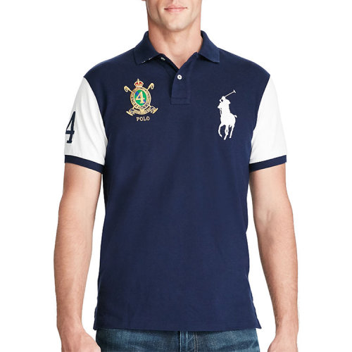 【7折清仓】ralph lauren/拉夫劳伦 男士 logo点缀 拼接 短袖 polo衫