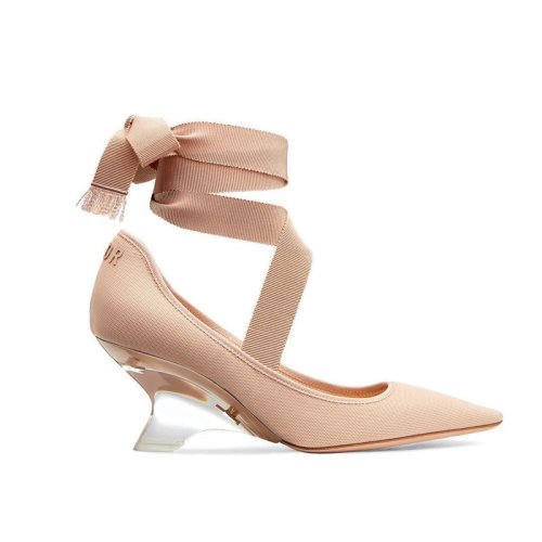 dior/迪奥 19春夏女士布面绑带楔形透明星星跟6.