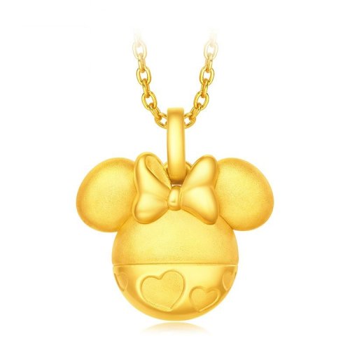 chow tai fook/周大福迪士尼经典系列米妮足金黄金吊坠 预售 r21196