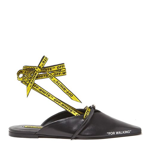 【18春夏】 off-white/off-white logo 尖头 平跟凉鞋 3601