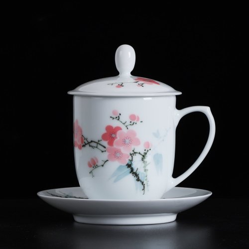 yiwei/已未 7501翠竹红梅胜利杯 景德镇陶瓷茶杯 毛瓷收藏