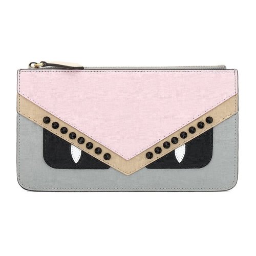 fendi(芬迪)#小怪兽系列粉拼色女士拉链手拿包