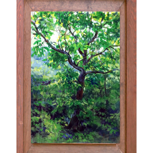 【mingjiahuayuan名家画院 油画】李月亮 《一棵树 》 未裱 水粉纸