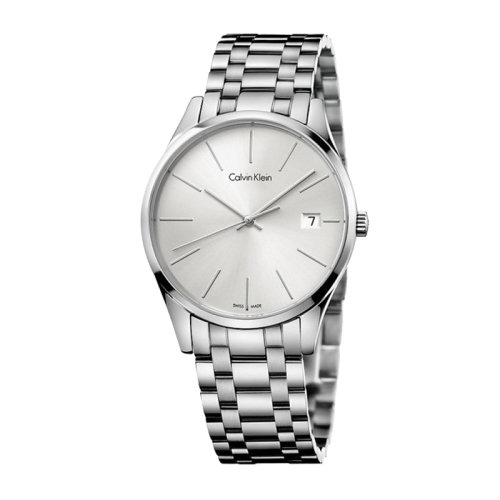 ck/卡尔文·克莱因手表黑盘钢带石英男表k4n21146