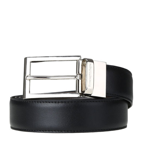 ermenegildo zegna/杰尼亚 男士牛皮针扣腰带 zpj45 黑色