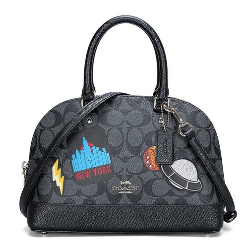 coach/蔻驰 女士pvc印花手提包单肩斜跨包贝壳包女包 f29618