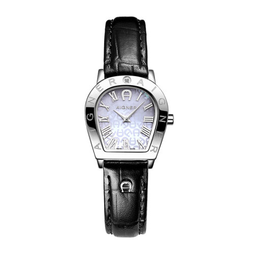 aigner/艾格娜 黑色牛皮女士石英手表 a32256