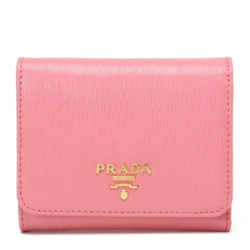 【prada普拉达 钱包】prada(普拉达) 粉色皮质短款钱夹【正品 价格