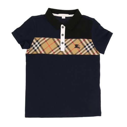 burberry kids/burberry kids 19年春夏 男童 短袖 格纹 黑色 儿童t恤