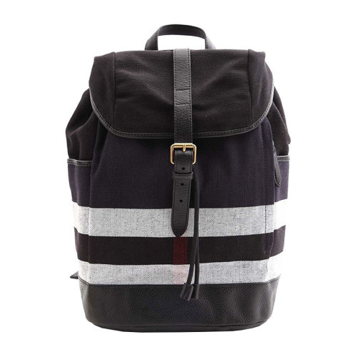 burberry/博柏利 男士黑色时尚格纹帆布双肩背包 3976721black-003
