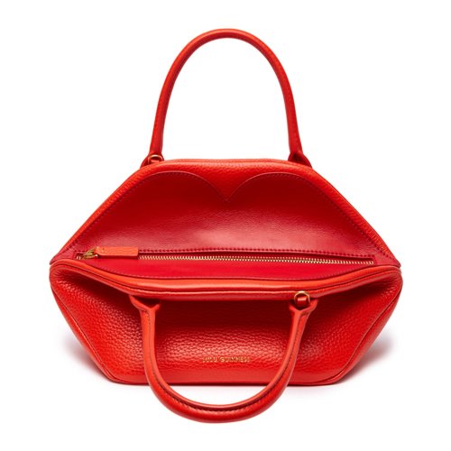 luluguinness/露露姬妮斯2018秋冬新款女士单肩小斜挎包红色牛皮革